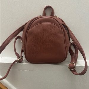 Elegant Mauve Pleather Backpack for Women